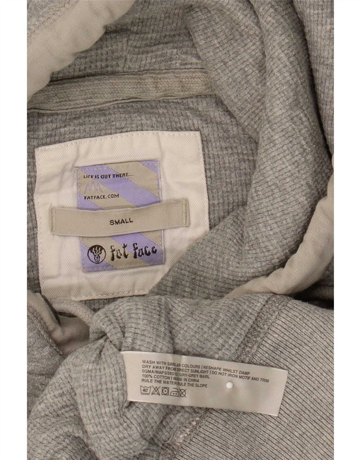 Felpa con cappuccio grafica da uomo Fat Face, piccola, in cotone grigio screziato