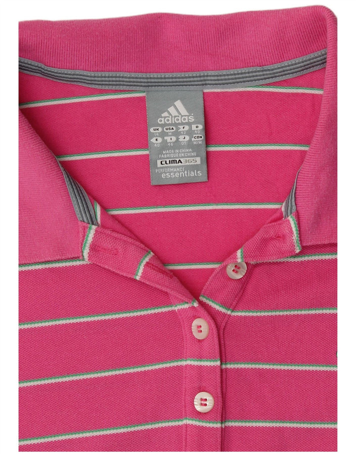 Polo ADIDAS da donna Clima 365 UK 14 a righe rosa medio