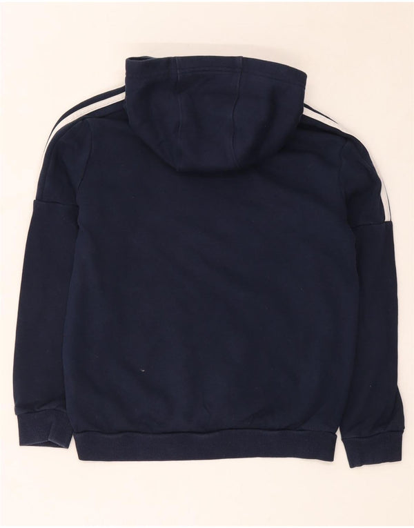 Felpa con cappuccio grafica Adidas da ragazzo 11-12 anni in cotone blu navy