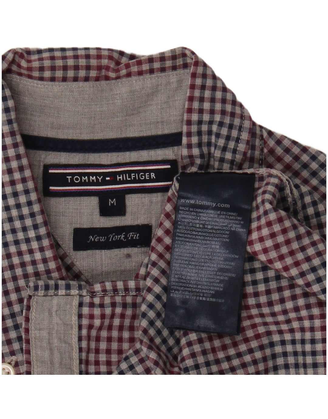 Tommy Hilfiger Mens New York Fit Flannel Shirt Medium Multicoloured Gingham