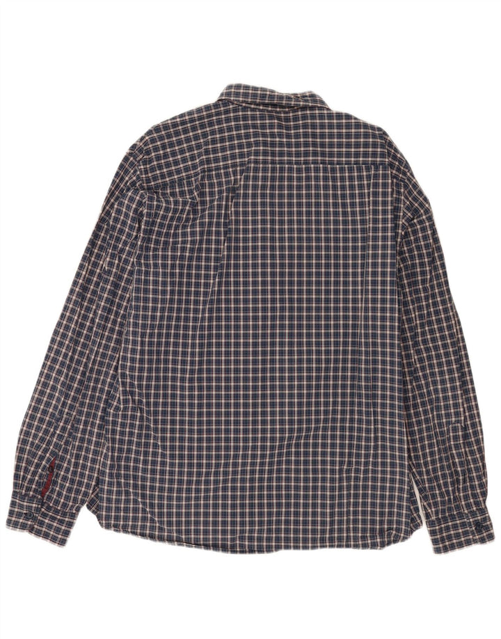 Camicia da uomo Gas XL in cotone a quadri blu navy