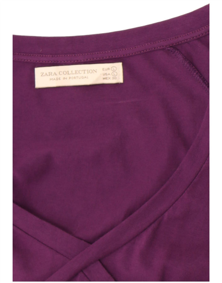 Top Zara da donna a maniche lunghe UK 16 grande viola
