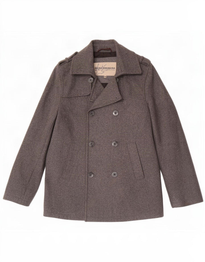 Cappotto da marinaio da uomo John Rocha UK 38 Lana grigio medio