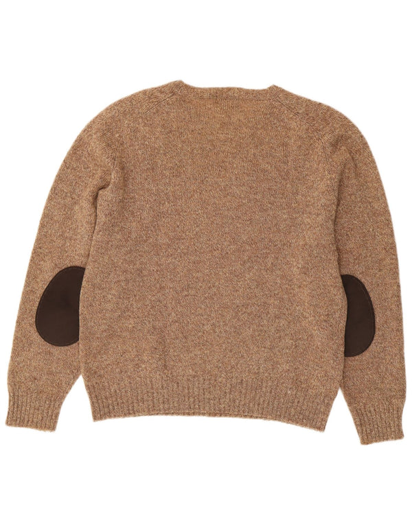 Maglione maglione girocollo da donna Kappa UK 16 grande lana marrone