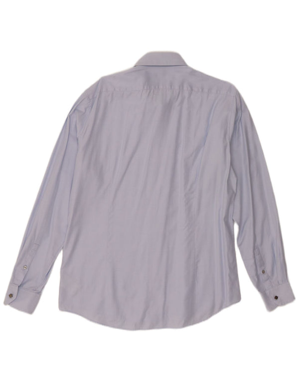 Camicia aderente da uomo Calvin Klein taglia 42 16 1/2 grande cotone blu