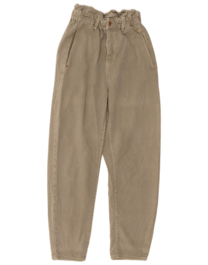 Pantaloni casual affusolati a vita alta da donna ZARA EU 36 XS W26 L26 Grigio