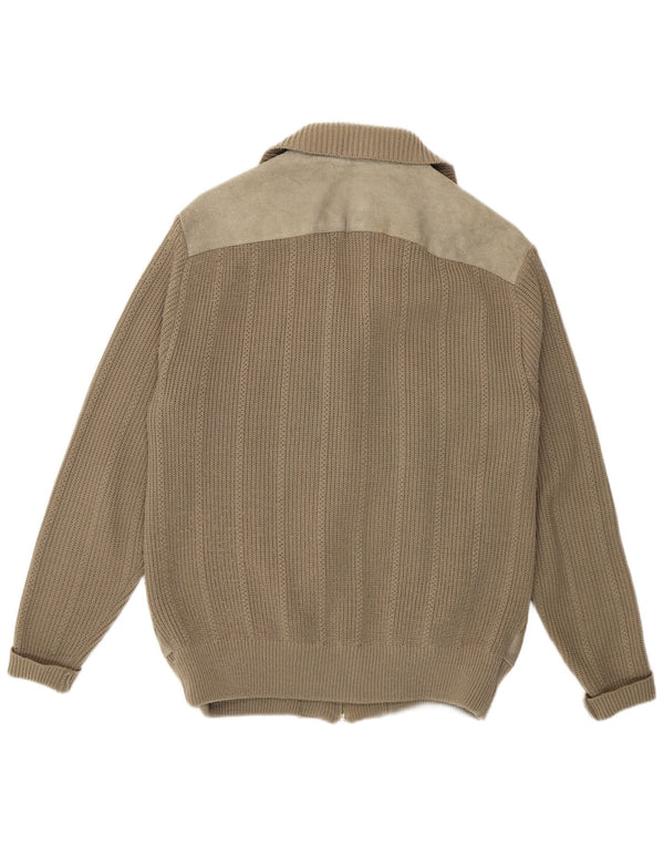 Giacca Uomo Camoscio VINTAGE IT 56/48 XL Pelle Beige