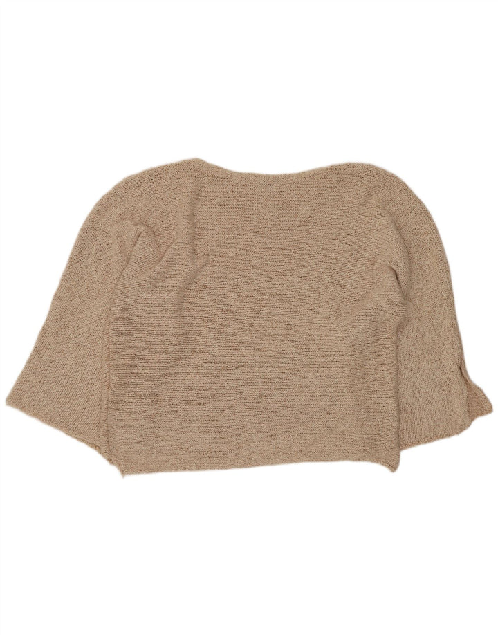 Maglione corto con scollo a barca oversize da donna Zara UK 14 Beige medio