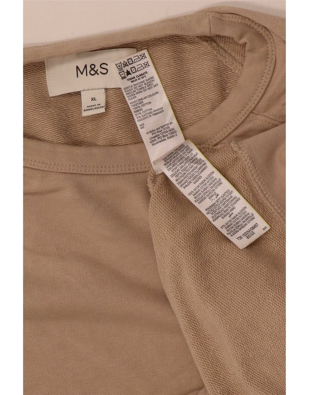 Felpa da uomo Marks & Spencer maglione XL cotone beige