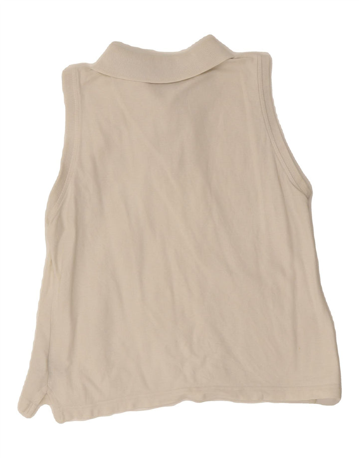 FILA Womens Sleeveless Polo Shirt UK 12 Medium Off White Vintage Fila and Second-Hand Fila from Messina Hembry 