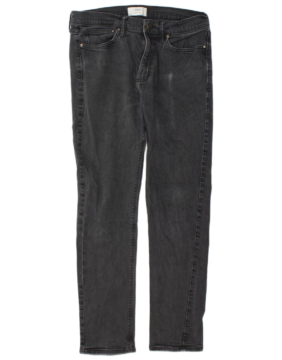 Jeans slim da uomo Marks & Spencer W34 L33 cotone nero