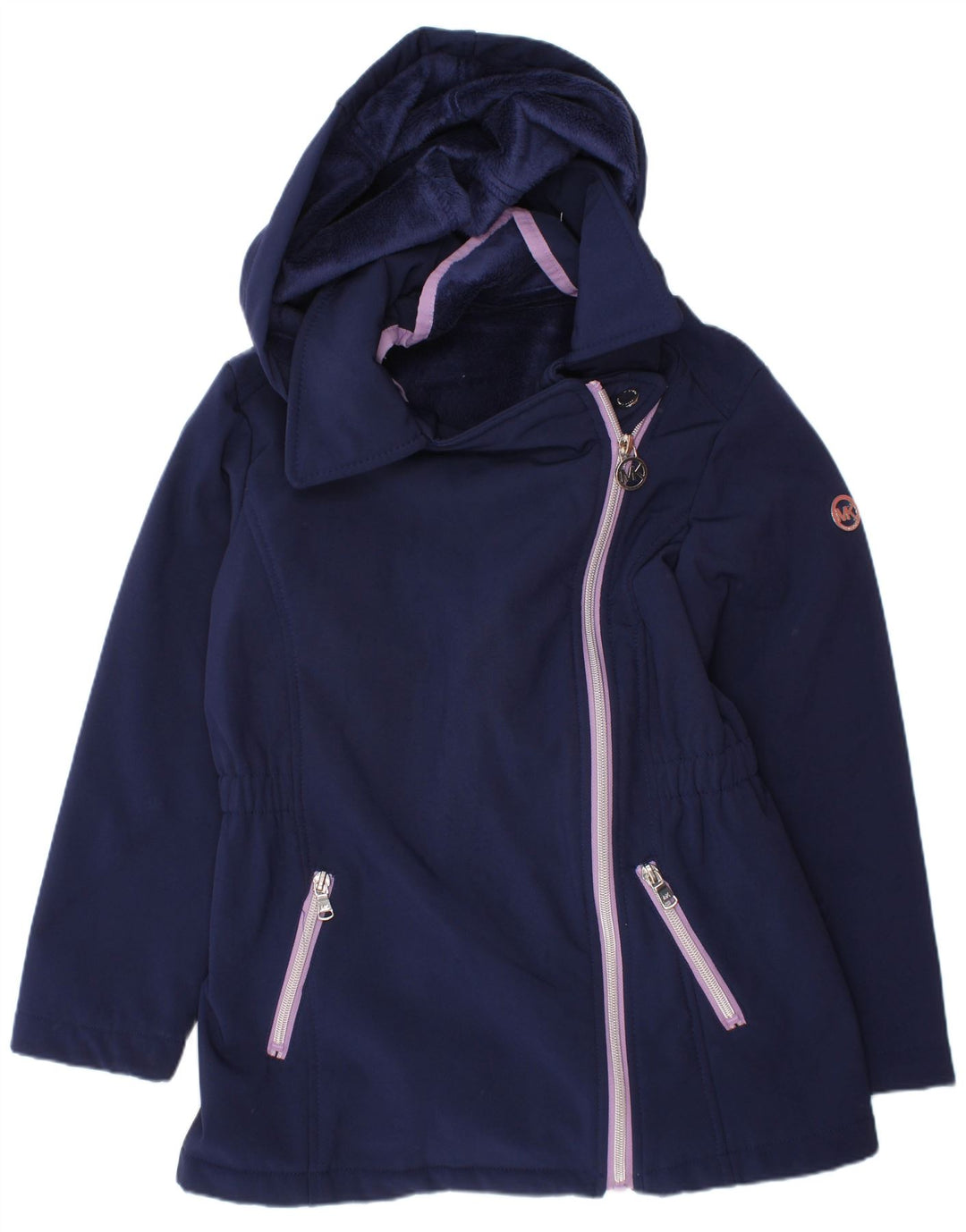 Giacca a vento con cappuccio per ragazze MICHAEL KORS 6-7 anni in poliestere blu navy