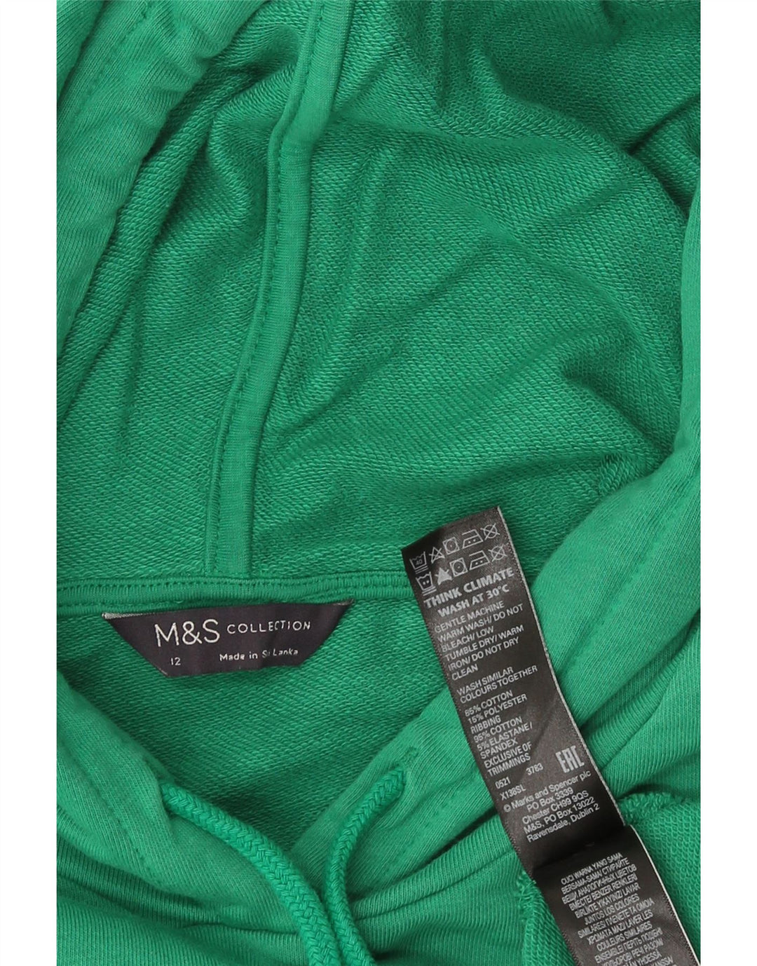 Maglione con cappuccio da donna Marks & Spencer UK 12 Cotone verde medio