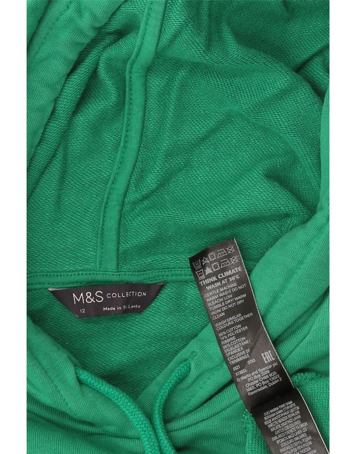 Maglione con cappuccio da donna Marks & Spencer UK 12 Cotone verde medio