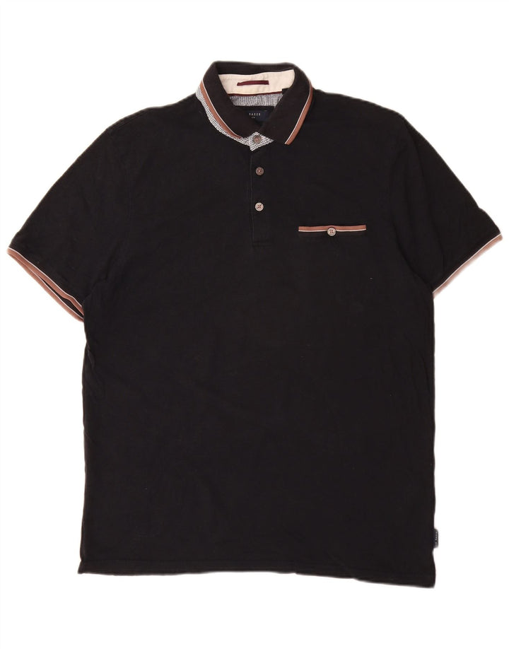 Polo da uomo Ted Baker taglia 4 grande in cotone nero