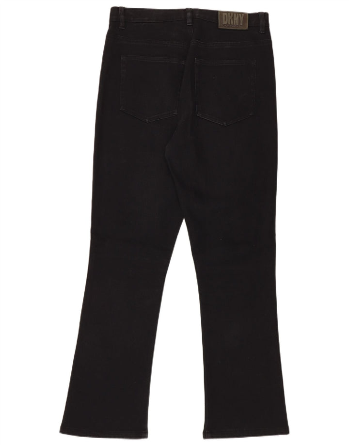 Jeans bootcut da donna DKNY US 10 grandi W30 L30 cotone nero