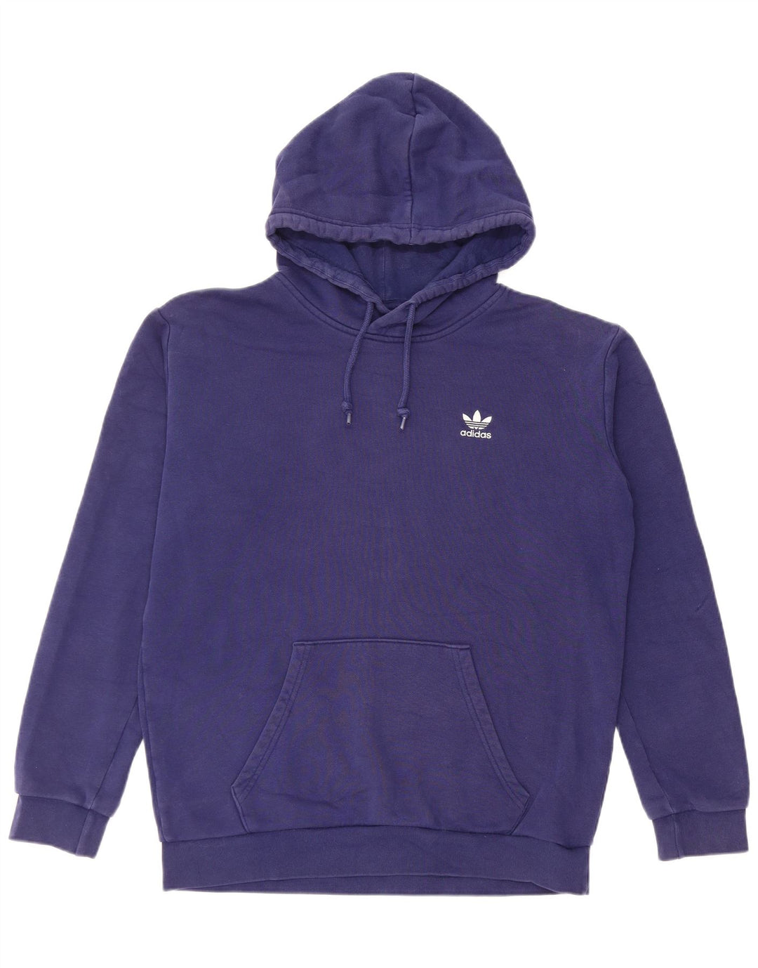 Felpa con cappuccio da uomo Adidas media in cotone blu navy