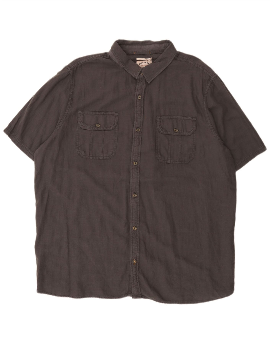 Camicia da uomo a maniche corte, vestibilità regolare, Fat Face, cotone grigio 3XL