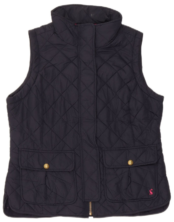 Gilet trapuntato da donna Joules UK 14 grande poliestere blu navy