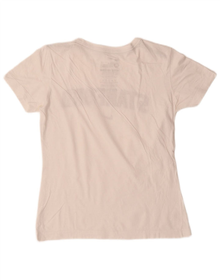 T-shirt grafica NIKE Stanford slim fit da donna, taglia UK 12, colore bianco medio