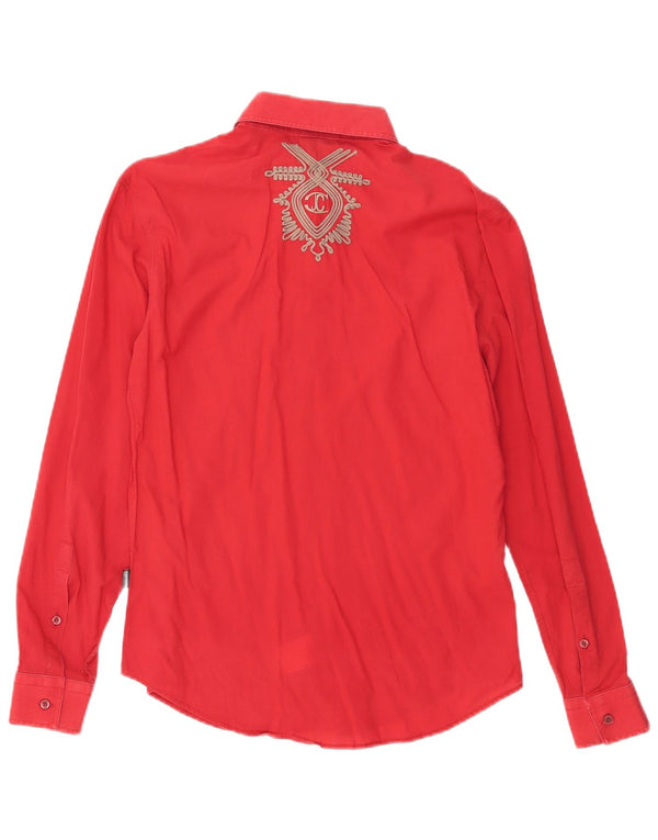 JUST CAVALLI Maglia Donna IT 44 Rosso Medio Cotone