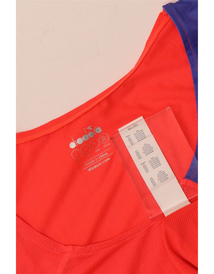 DIADORA Canotta Donna UK 16 Large Rosso Colourblock Poliestere