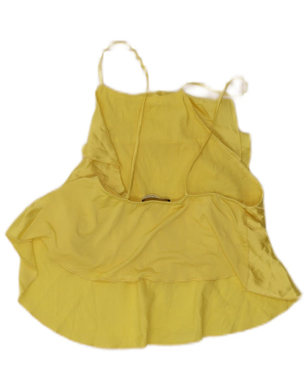 Top a strati senza maniche da donna Zara UK 8 piccolo giallo