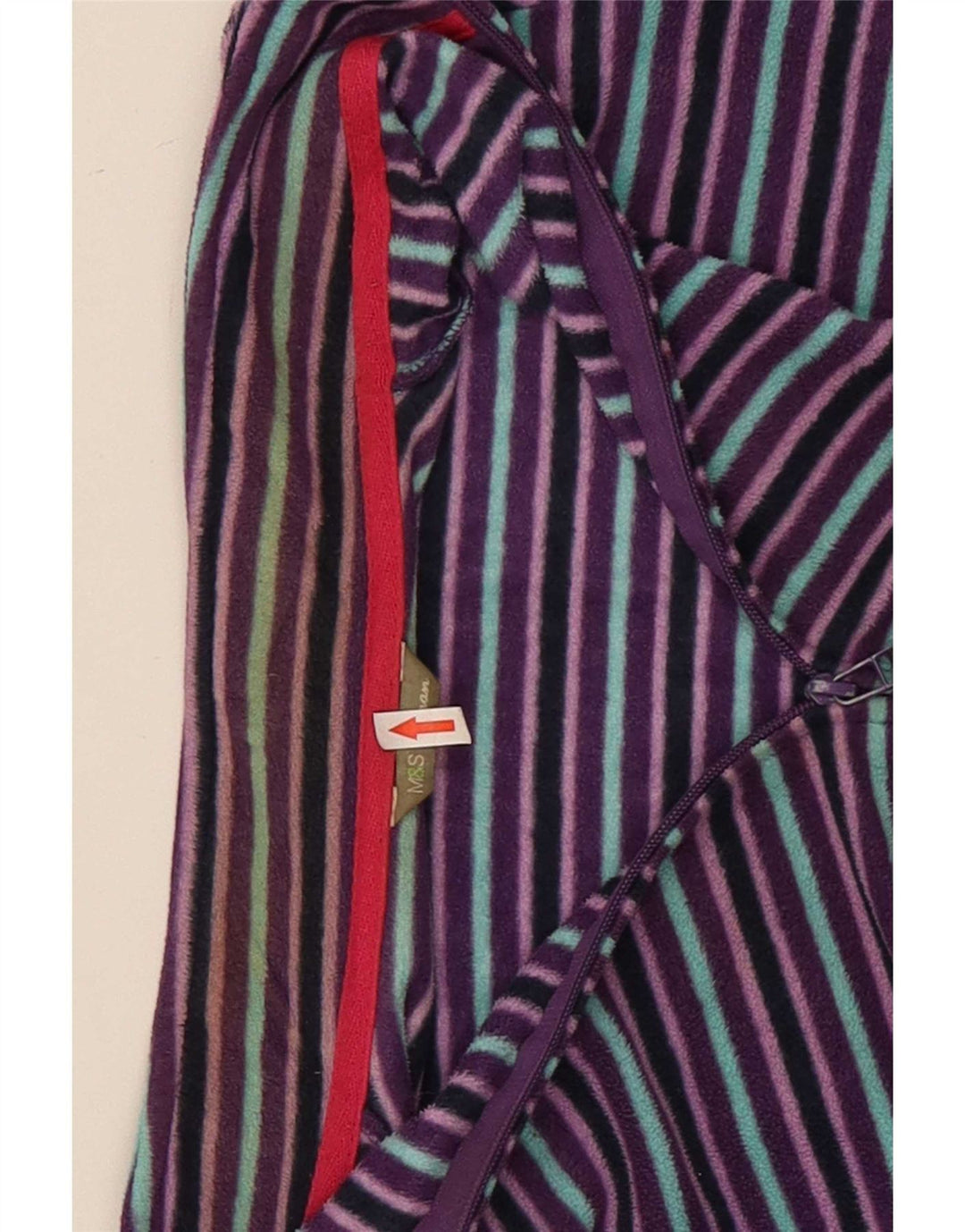 Giacca in pile da donna Marks & Spencer UK 22 2XL Poliestere a righe viola