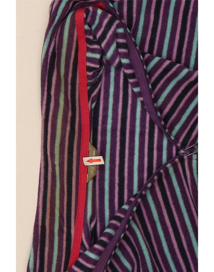 Giacca in pile da donna Marks & Spencer UK 22 2XL Poliestere a righe viola