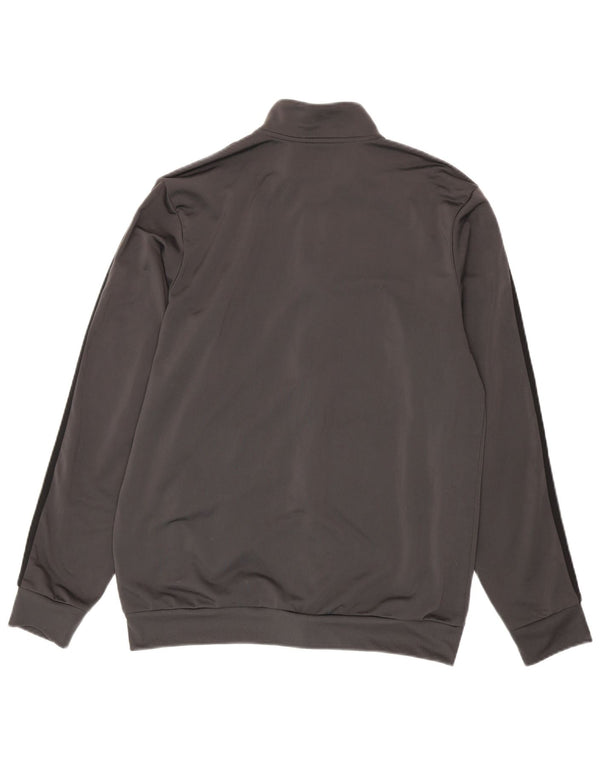 Giacca da ginnastica da uomo Adidas grande in poliestere grigio