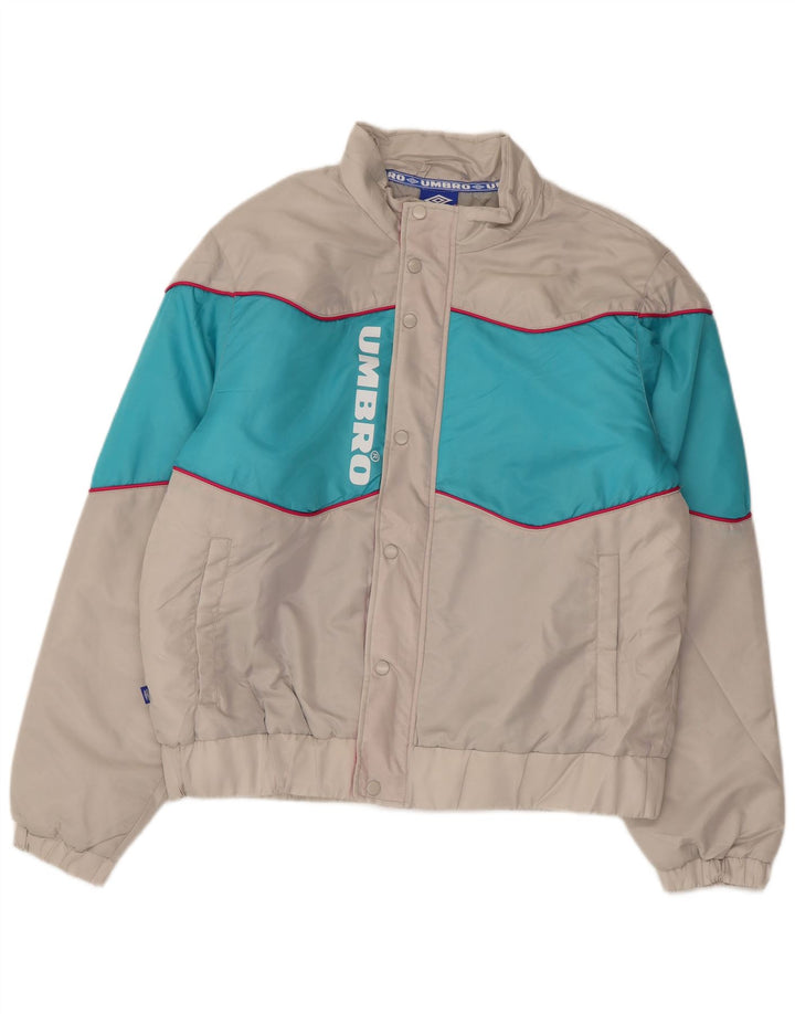 Giacca imbottita con grafica da uomo UMBRO UK 40 Large in nylon color block grigio
