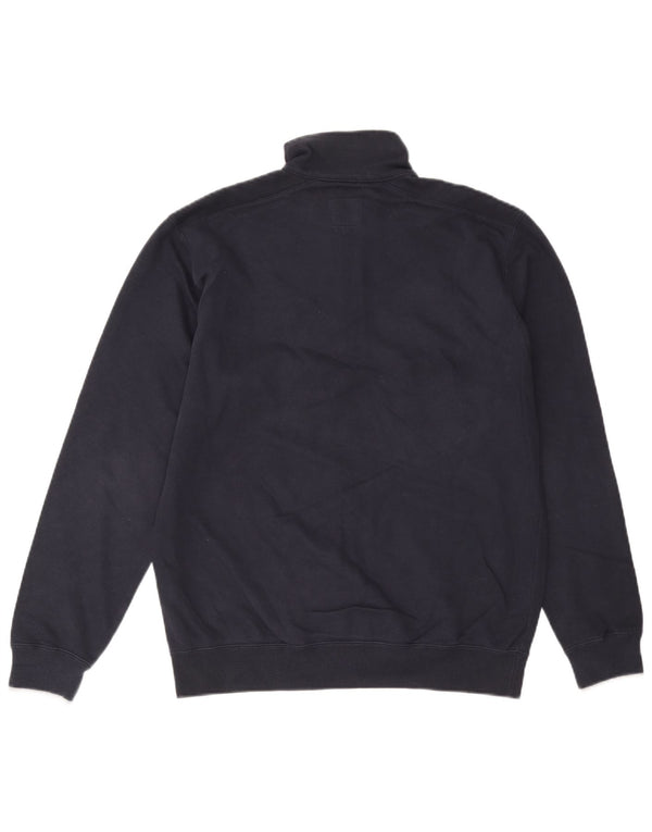 Felpa Champion da uomo con collo con zip grafica, maglione grande, cotone blu navy
