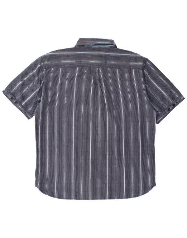 Camicia a maniche corte da uomo Wrangler XL in cotone a righe blu navy