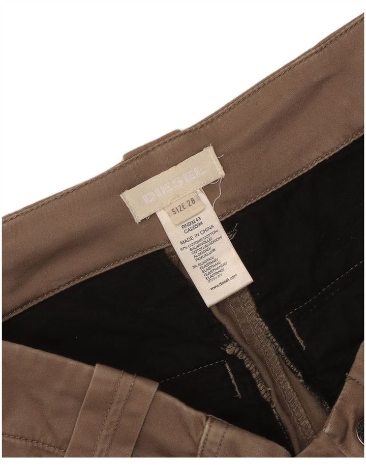Pantaloni cargo slim da donna Diesel W28 L33 in cotone marrone