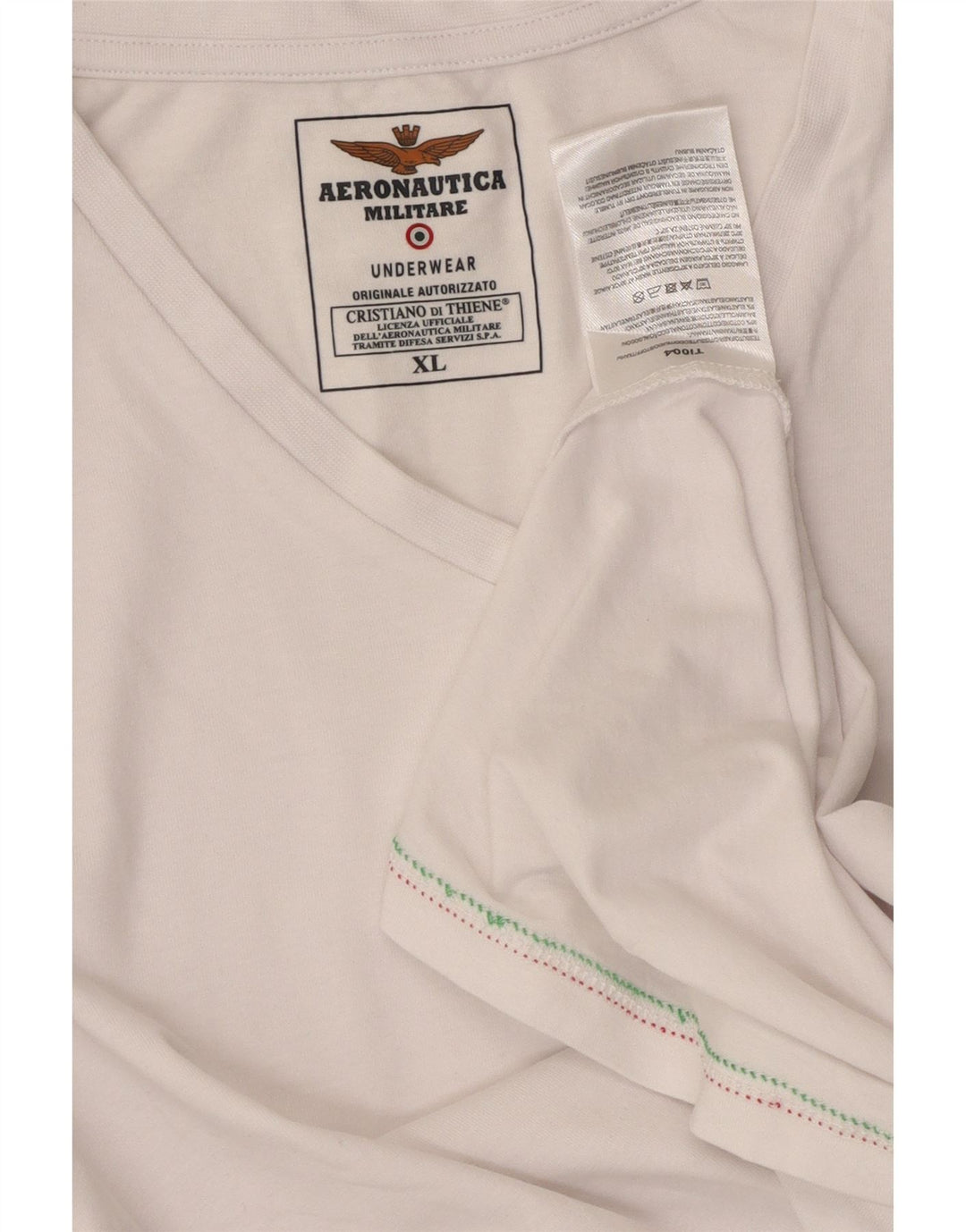 T-shirt da donna AERONAUTICA MILITARE UK 18 XL cotone bianco