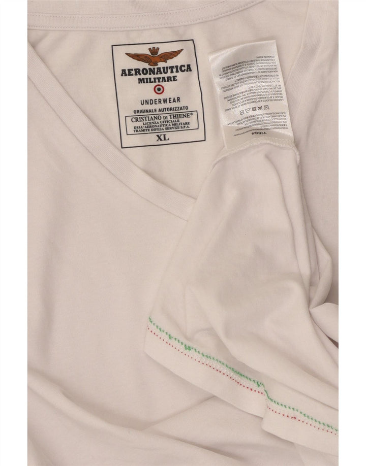 T-shirt da donna AERONAUTICA MILITARE UK 18 XL cotone bianco