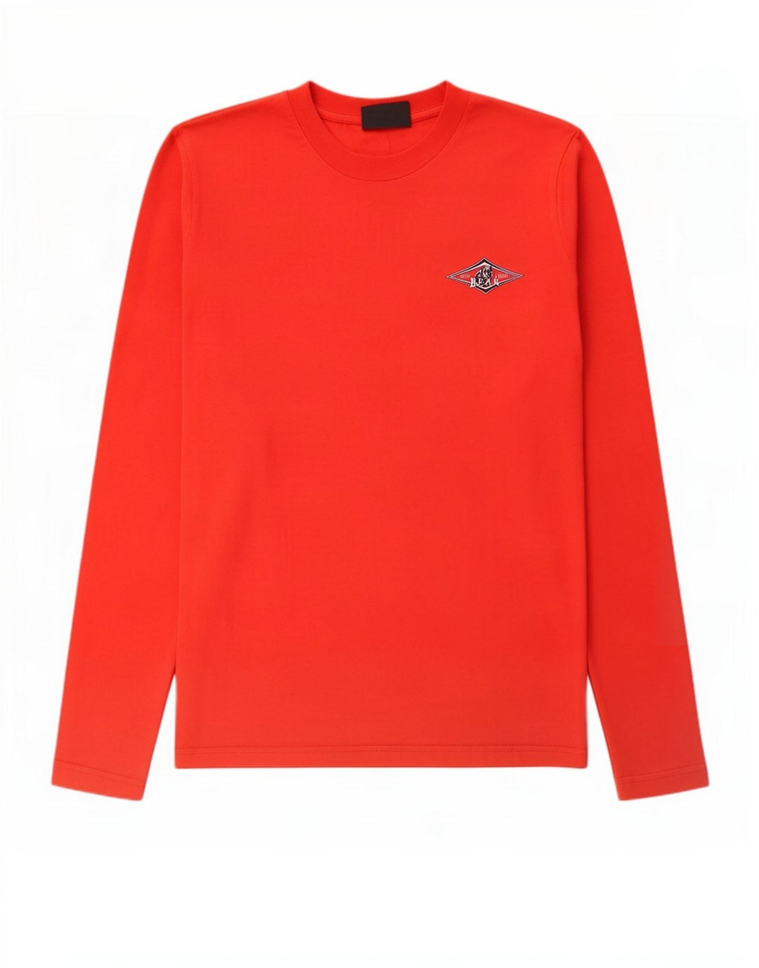 Bear Top grafico da uomo a maniche lunghe in cotone rosso piccolo