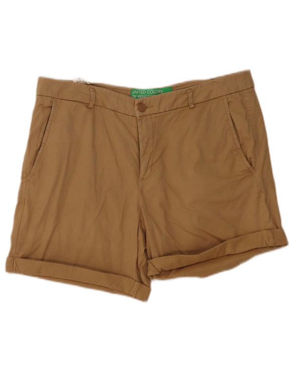 Pantaloncini chino da donna Benetton UK 14 Large W36 Cotone beige