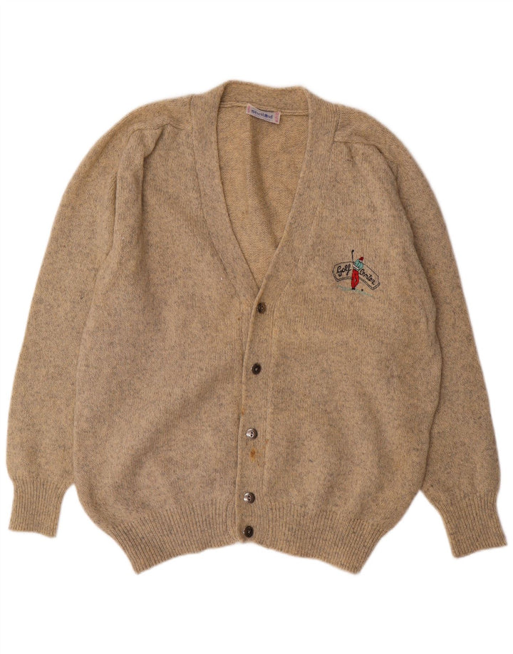 Maglione cardigan da uomo SHETLAND XL lana screziata beige