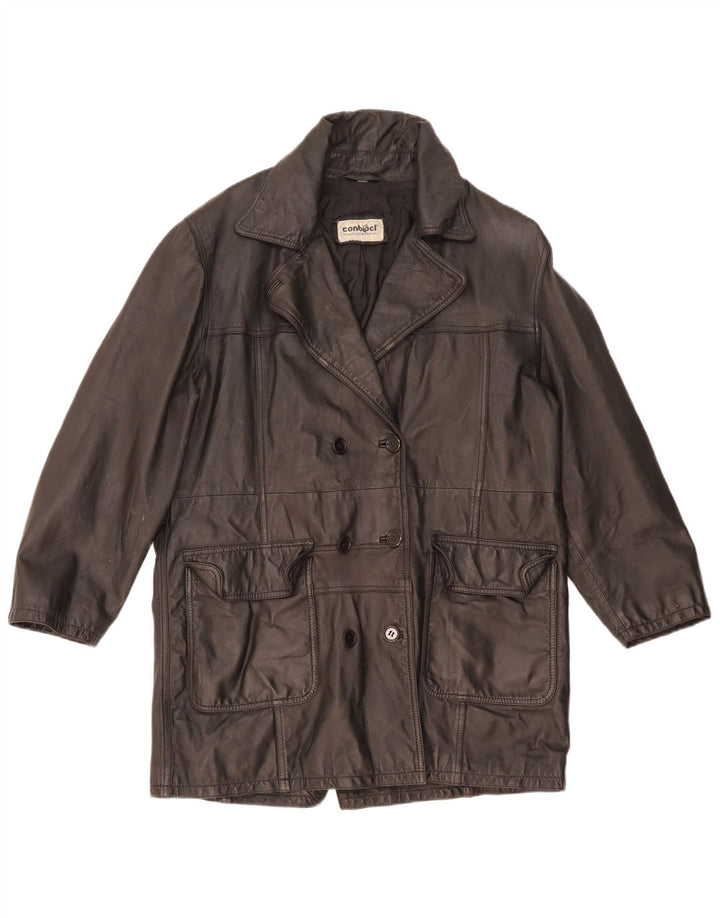 Cappotto In Pelle Oversize Donna Conbipel IT 42 Medio Pelle Nera