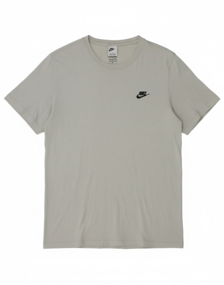 NIKE Mens T-Shirt Top Large Grey Cotton