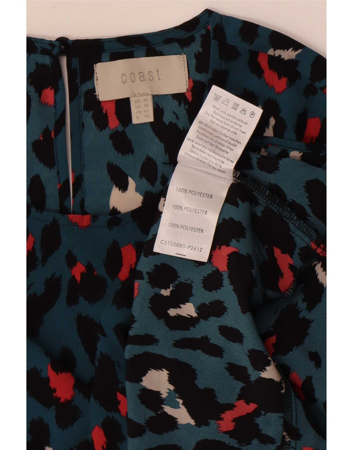 Top camicetta a maniche lunghe da donna Coast UK 14 Grande poliestere screziato blu