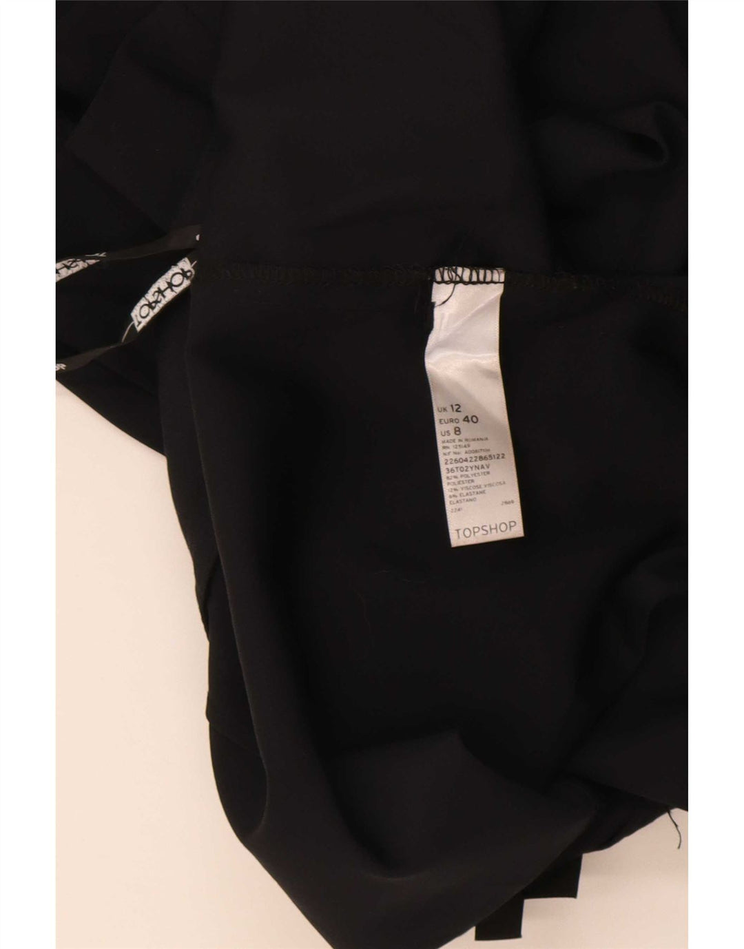 Topshop Pantaloncini chino con pegged da donna UK 12 Medium W30 Poliestere nero