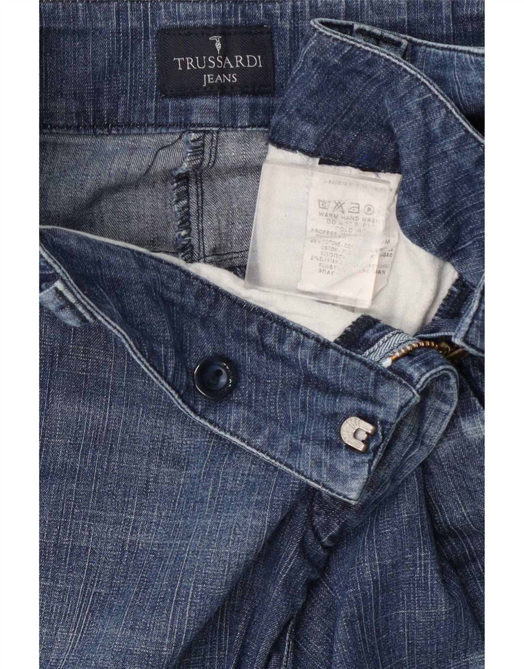 Jeans Larghi Donna Trussardi W30 L31 Blu Cotone
