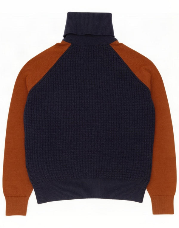 Maglione maglione collo alto da donna Cos UK 10 piccolo blu navy color block