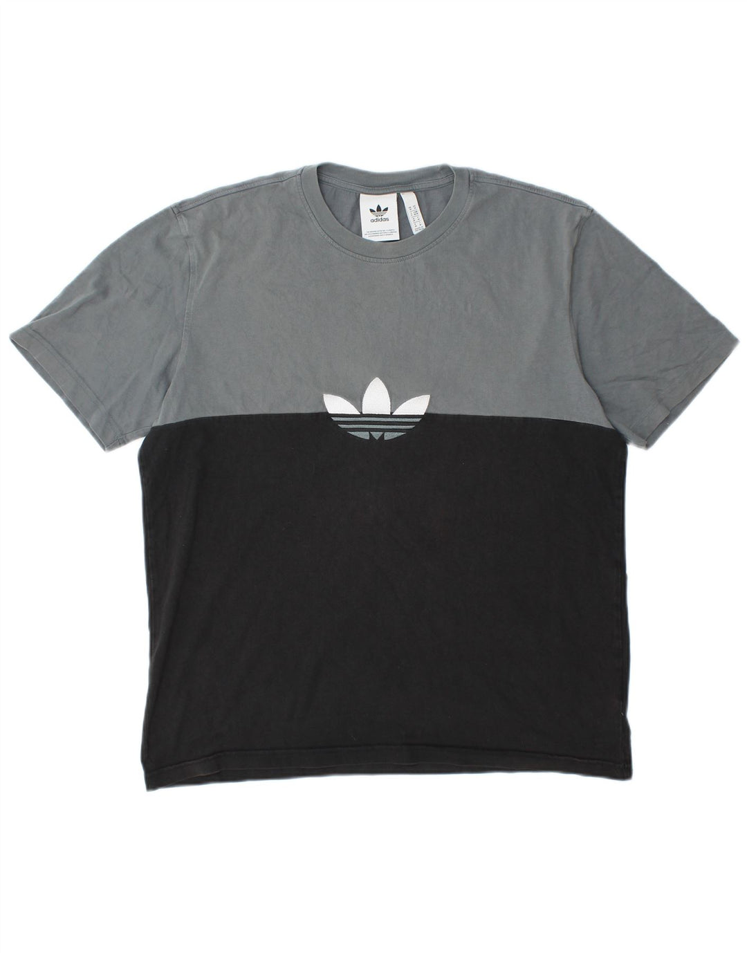 T-shirt grafica da uomo ADIDAS Top in cotone color block medio nero