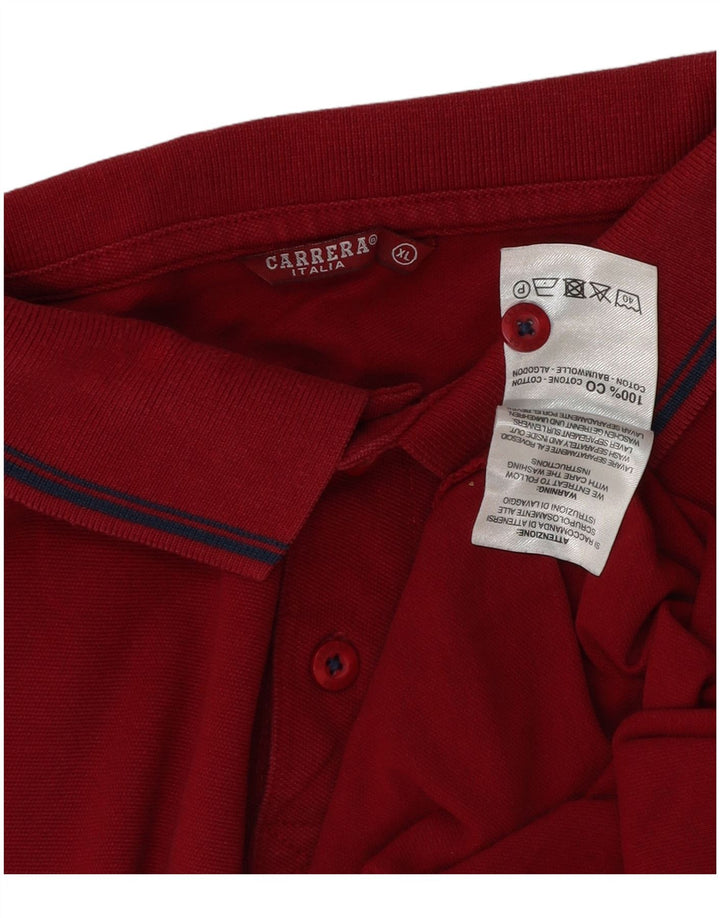 Polo Carrera da uomo XL in cotone rosso