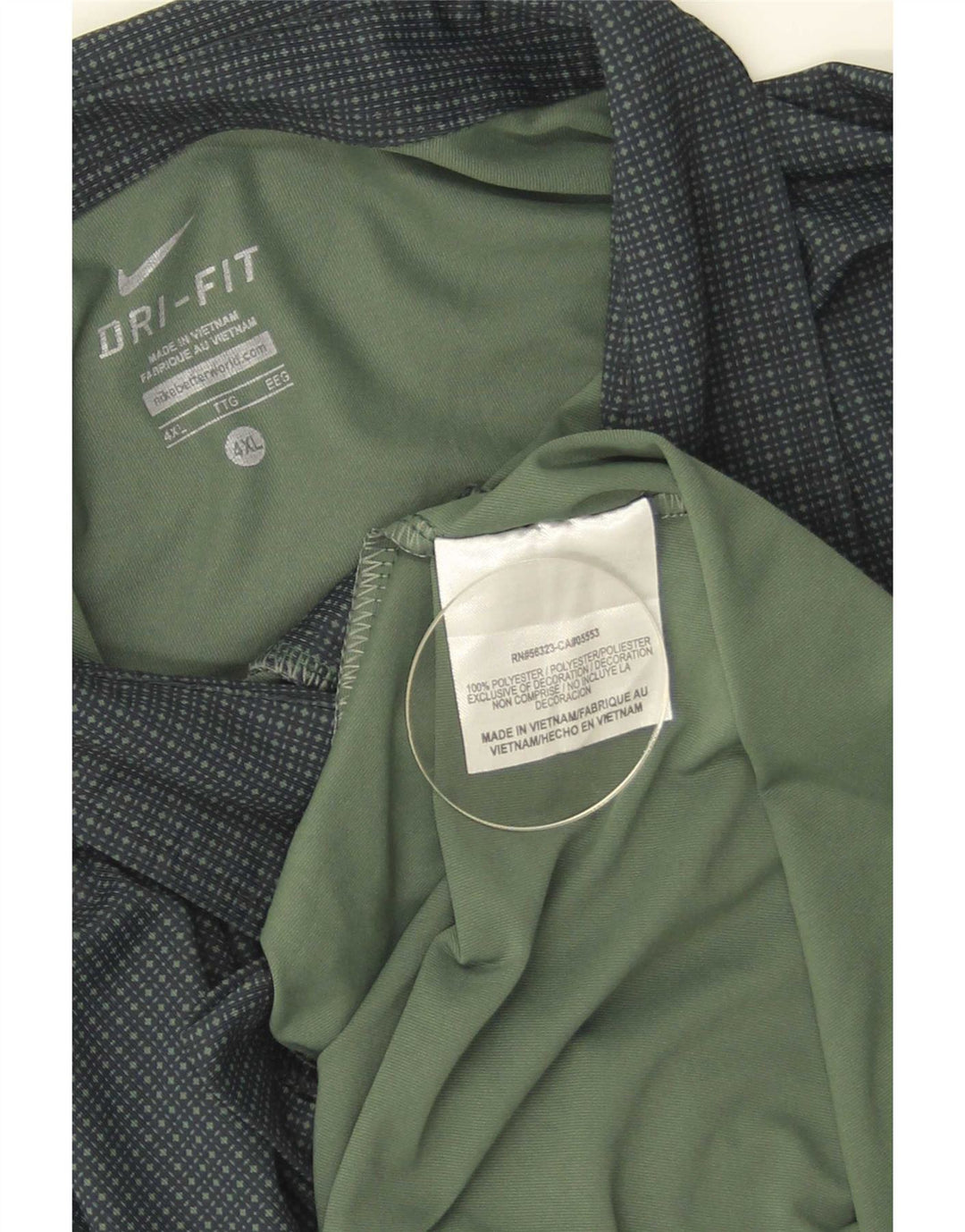Polo Nike da uomo Dri Fit 4XL poliestere maculato verde
