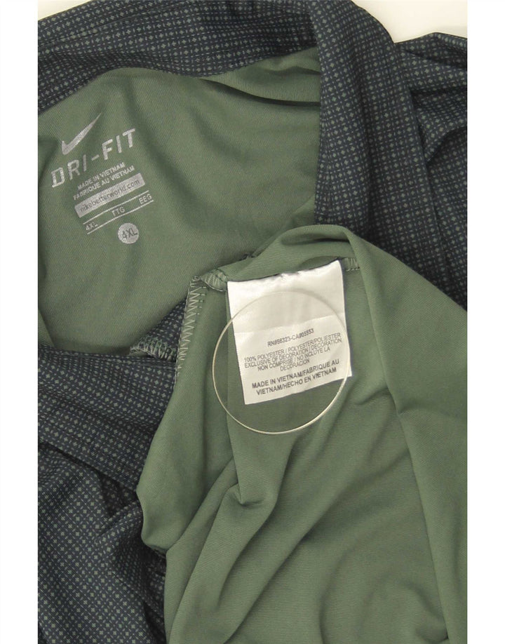 Polo Nike da uomo Dri Fit 4XL poliestere maculato verde