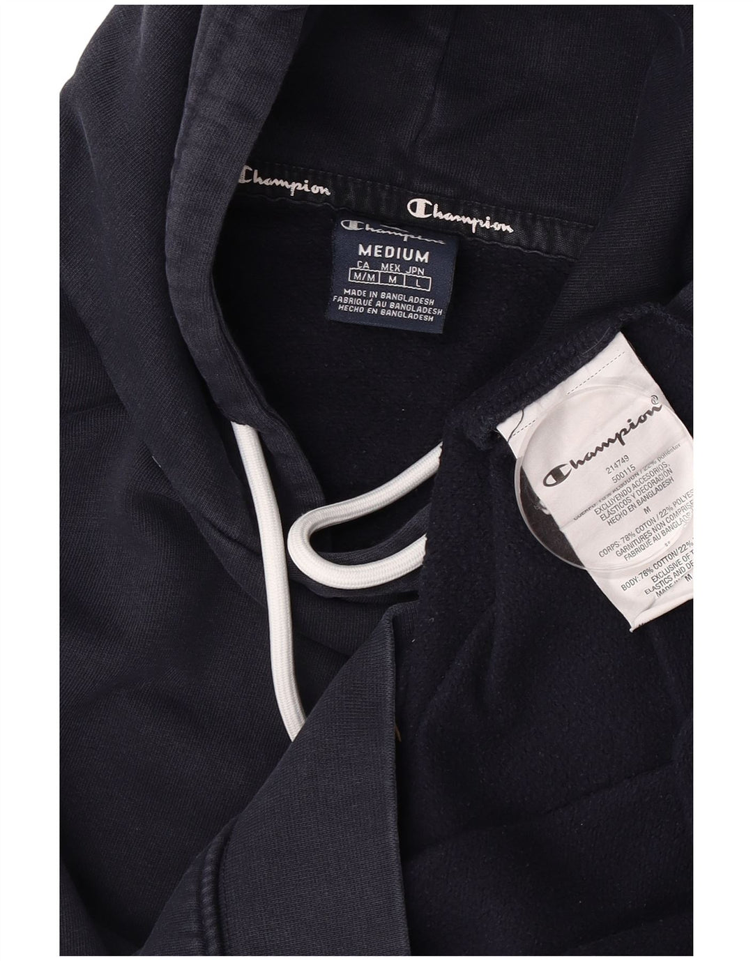 Felpa con cappuccio da uomo Champion, cotone medio blu navy